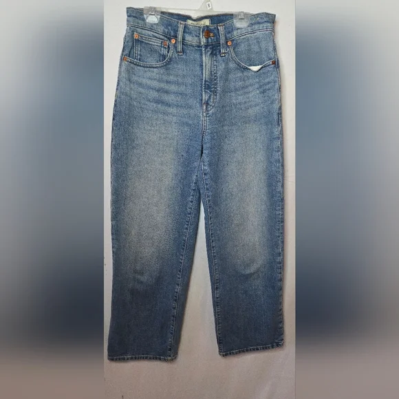 Madewell The Perfect Vintage Wide Leg High Rise Blue Denim Jeans Women's 4/27 - Picture 1 of 5